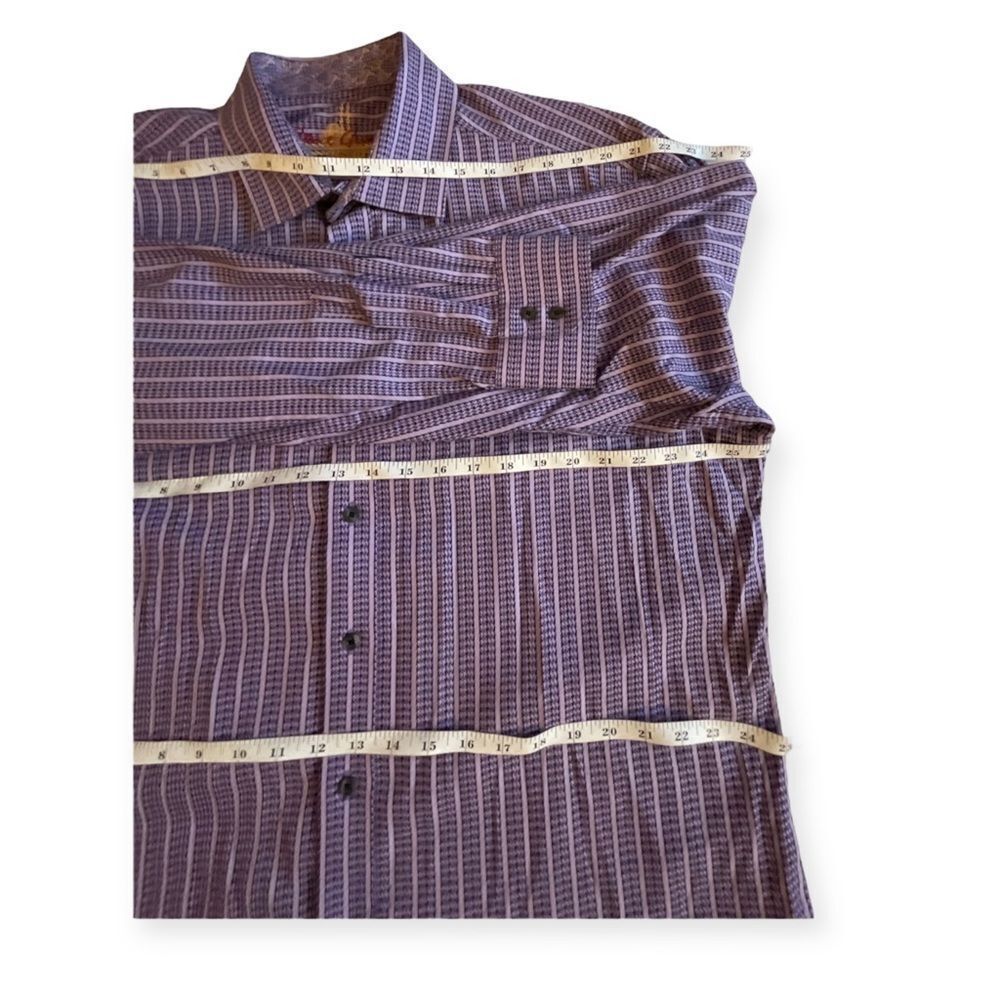 Robert Graham Men’s Purple Button Up long sleeve Dress Shirt Size 2XL - Picture 14 of 16